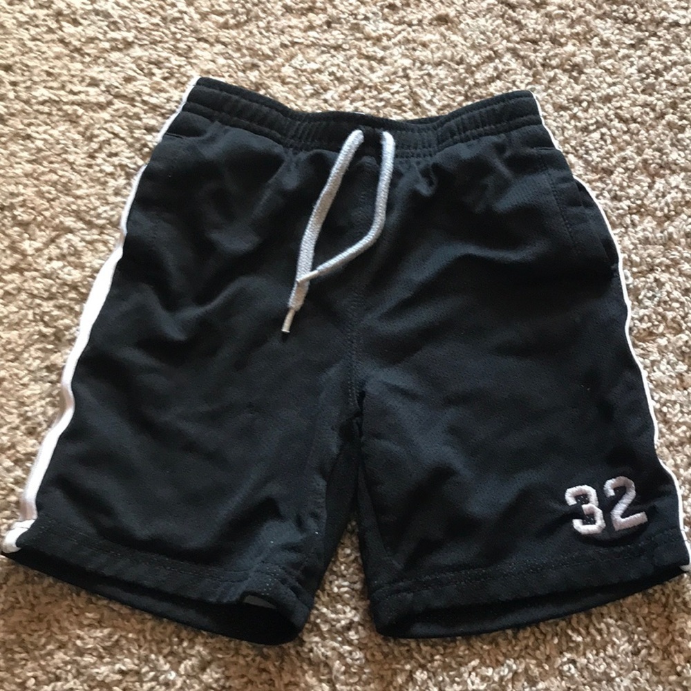Old Navy Black Thick Lined Shorts White Stripe 32